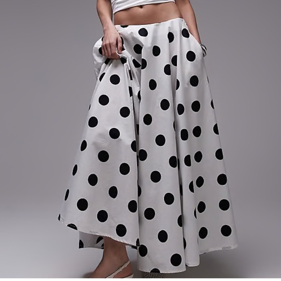 ASOS Dresses & Skirts - ASOS DESIGN Popelin Volume Circle Maxi Skirt Polka Dots Women's 4 NWOT